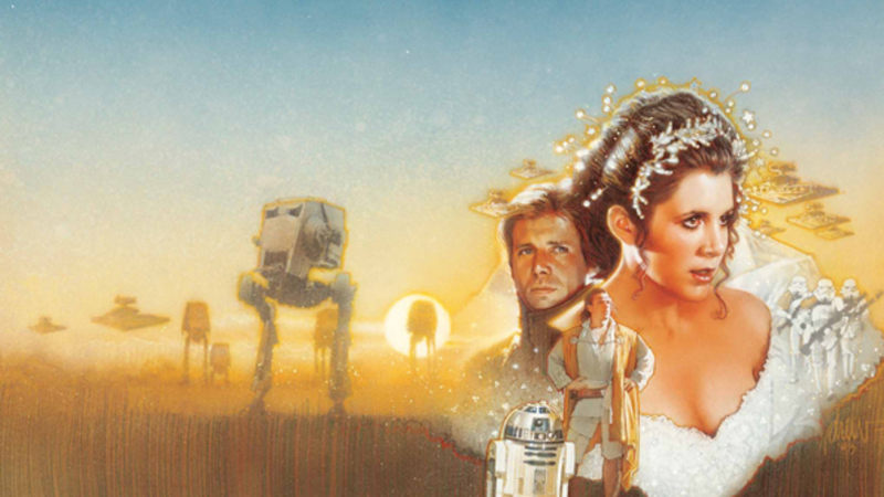 Courtship of Princess Leia wraparound cover art by Drew Struzan.